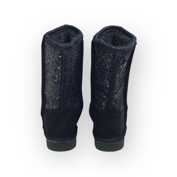new Fab Kids ❁ JustFab FabKids Glitter Fuzzy Ugg Boot Boots ❁ Black ❁ 7 Toddler - Picture 4 of 16